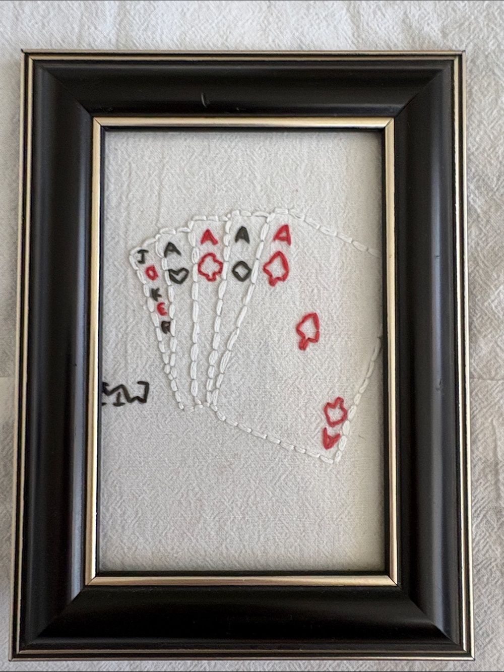 Hand embroidered playing cards